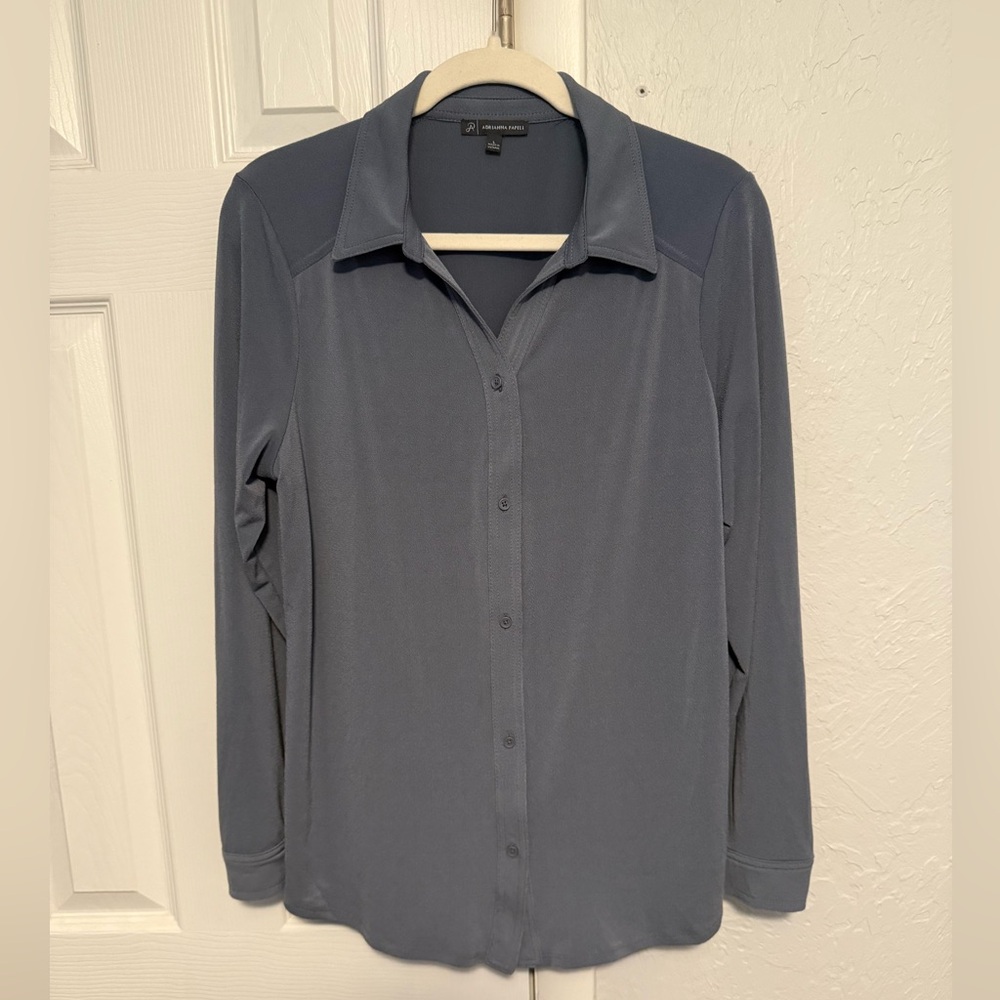 Adrianna Papell Women’s Slate Button Down Blouse